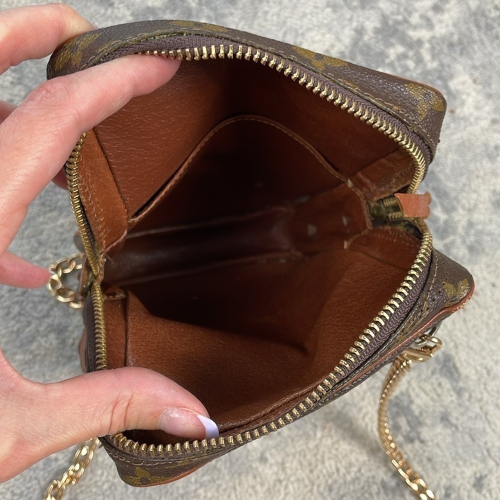 Louis Vuitton Monogram Mini Amazon Bag Crossbody Detachable Chain Strap Two Zip - Picture 12 of 17